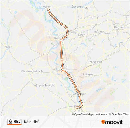 RE5 Train Line Map