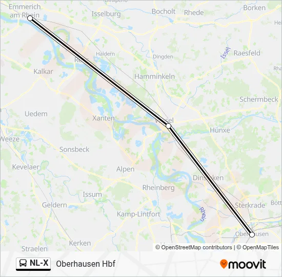 NL-X Bus Line Map