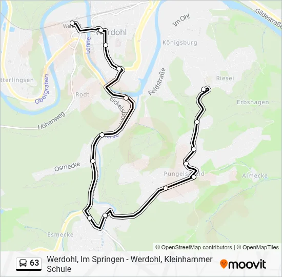 63 Bus Line Map