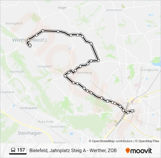157 Bus Line Map