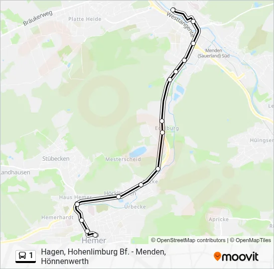 1 Bus Line Map
