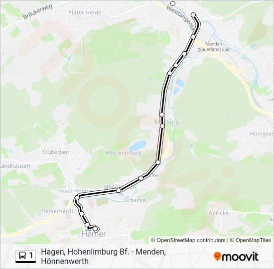1 Bus Line Map