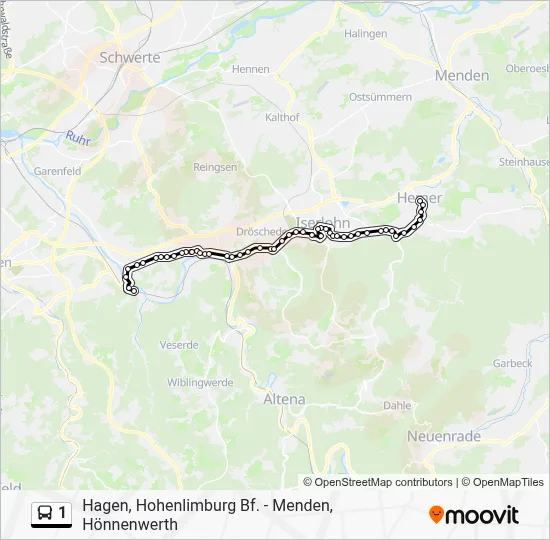 Buslinie 1 Karte