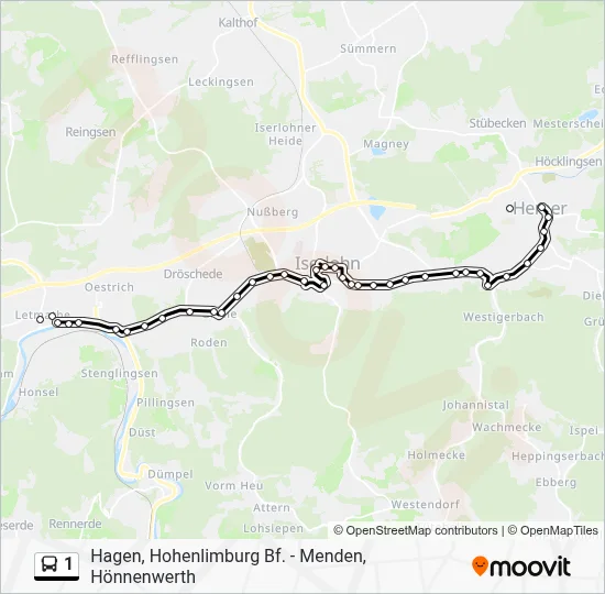 1 Bus Line Map