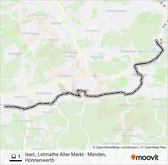 1 Bus Line Map