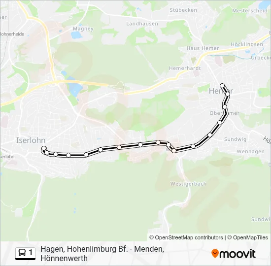 1 Bus Line Map