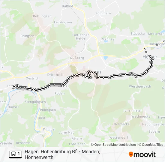 1 Bus Line Map