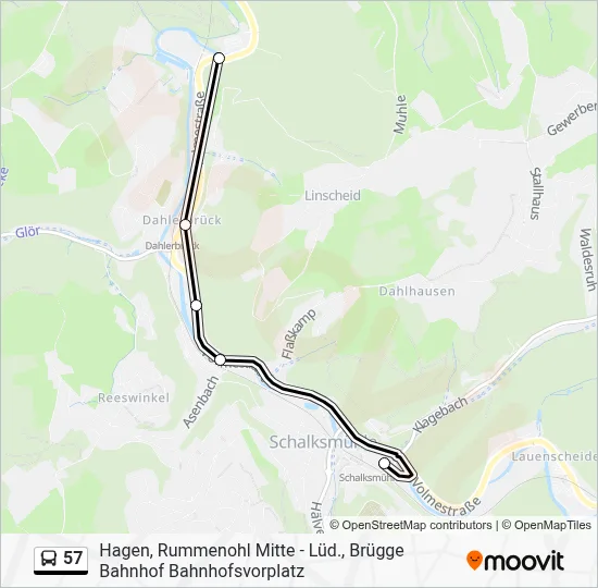 57 Bus Line Map
