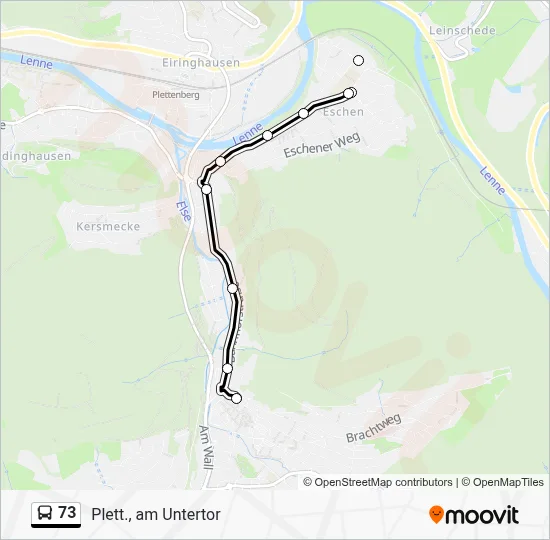 73 Bus Line Map
