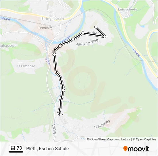 73 Bus Line Map