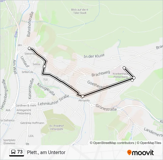 73 Bus Line Map