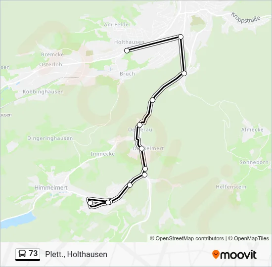 73 Bus Line Map