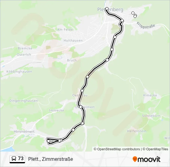 73 Bus Line Map