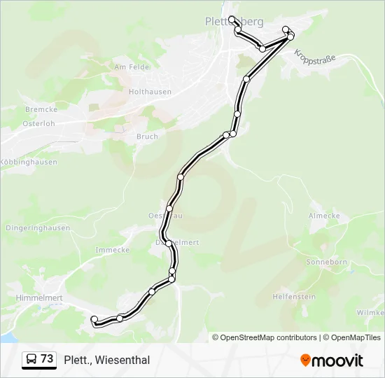 73 Bus Line Map