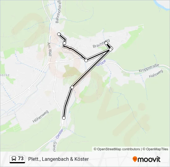 73 Bus Line Map