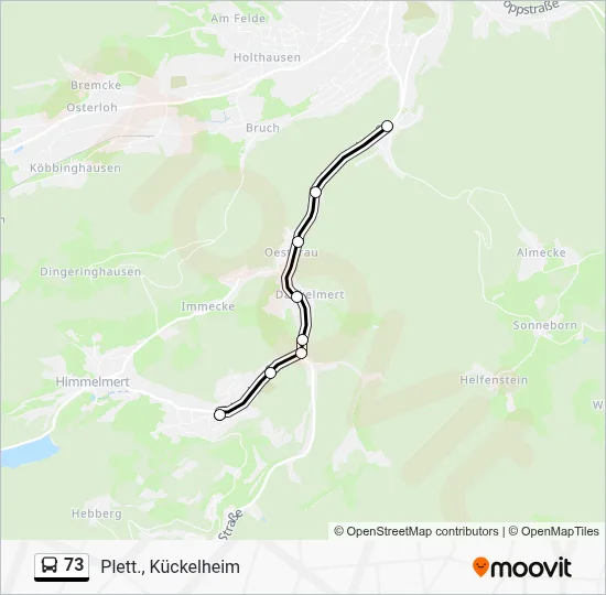 73 Bus Line Map