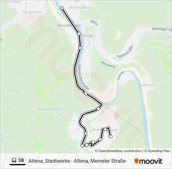 38 Bus Line Map