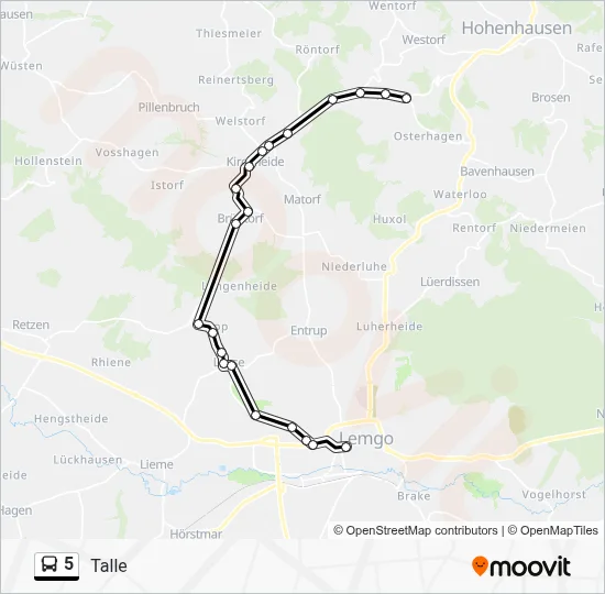 5 Bus Line Map