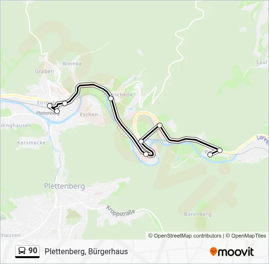 90 Bus Line Map