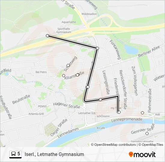 5 Bus Line Map