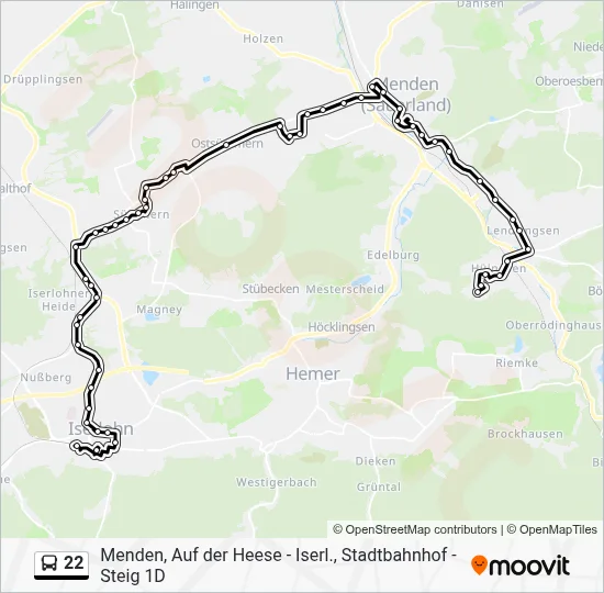 22 Bus Line Map