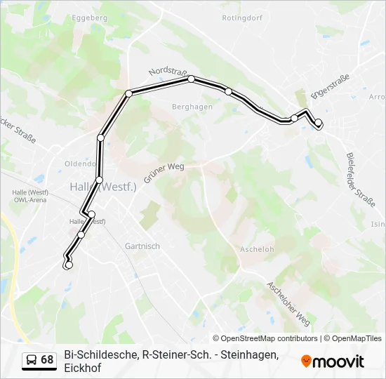 68 Bus Line Map