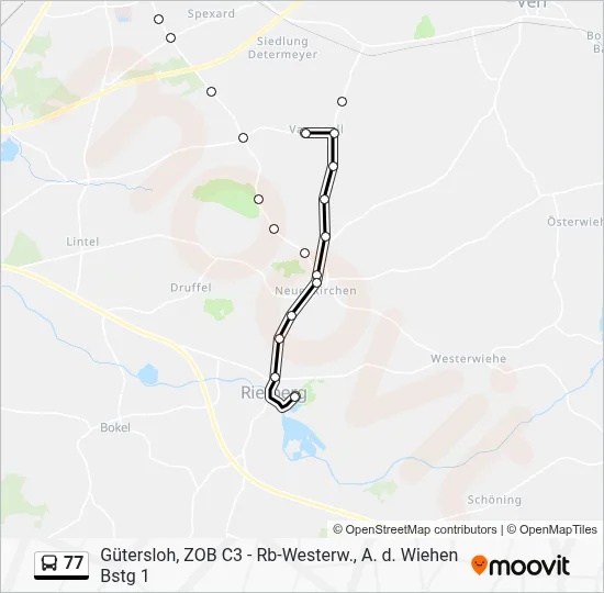 Buslinie 77 Karte