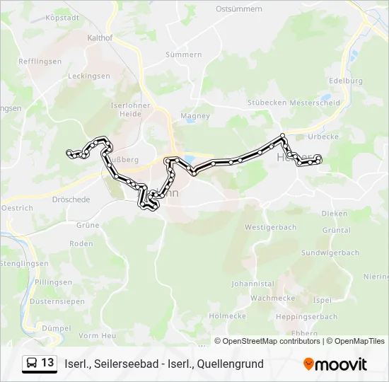 13 Bus Line Map