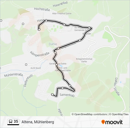 35 Bus Line Map