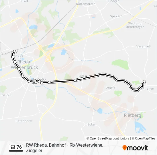 76 Bus Line Map