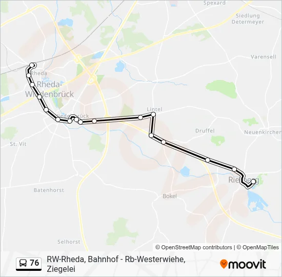 76 Bus Line Map