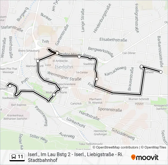 11 Bus Line Map