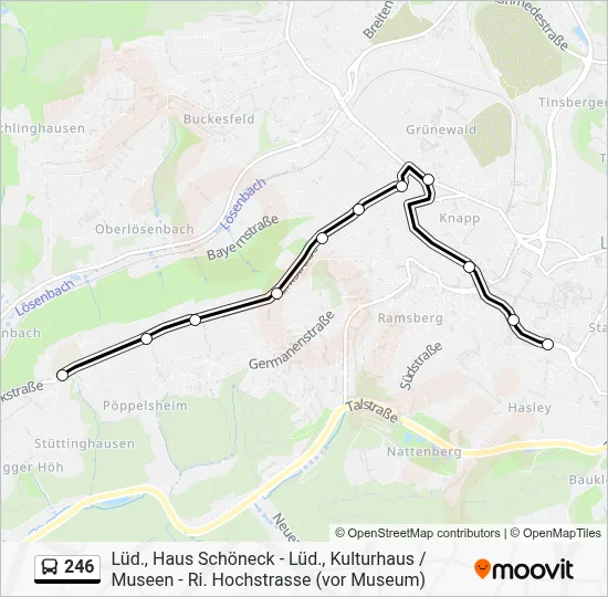246 Bus Line Map