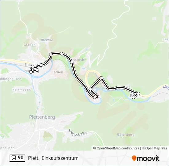 90 Bus Line Map