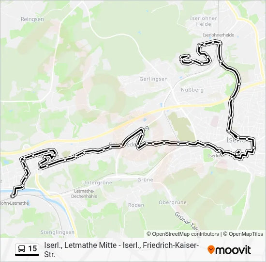 15 Bus Line Map