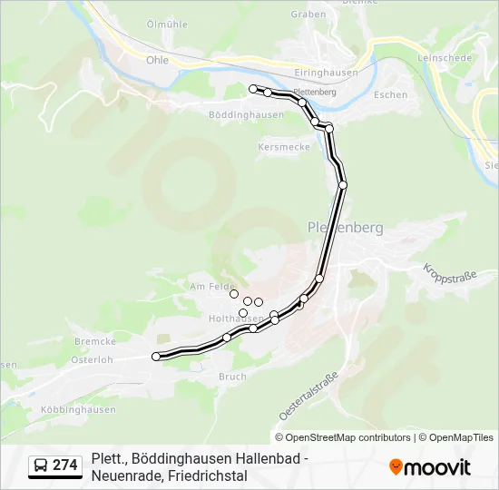 274 Bus Line Map