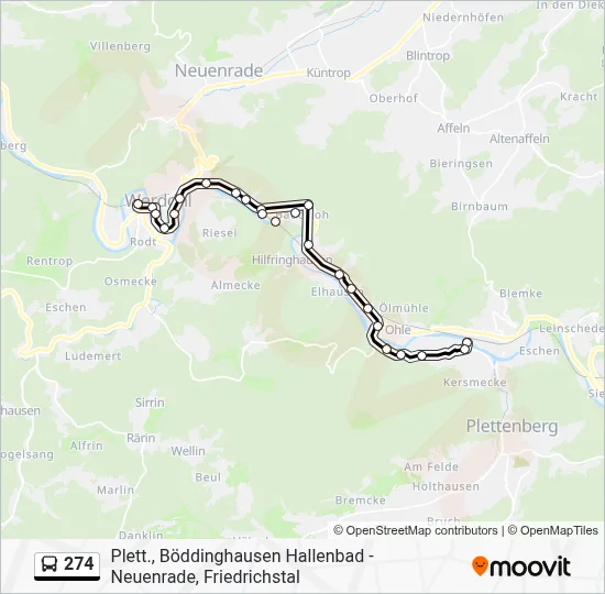 274 Bus Line Map