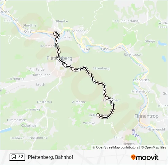 72 Bus Line Map