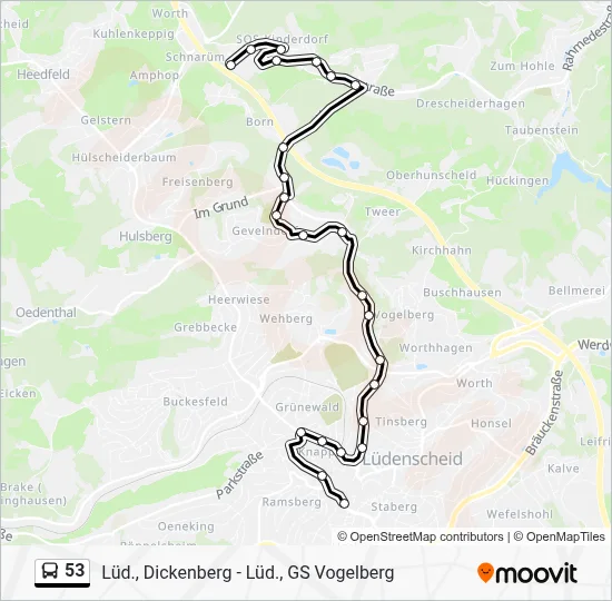 53 Bus Line Map