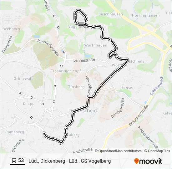 53 Bus Line Map