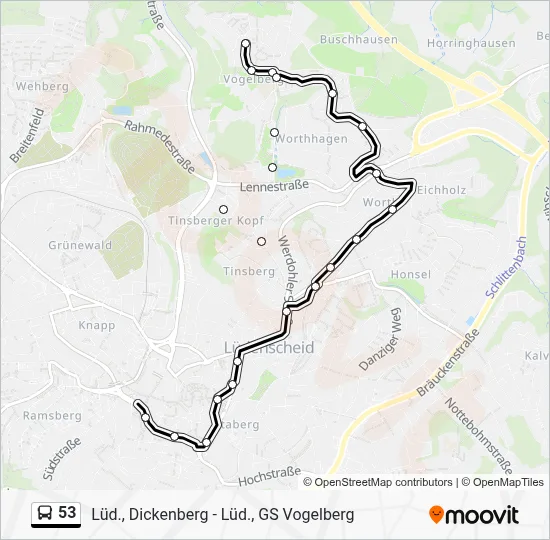 53 Bus Line Map