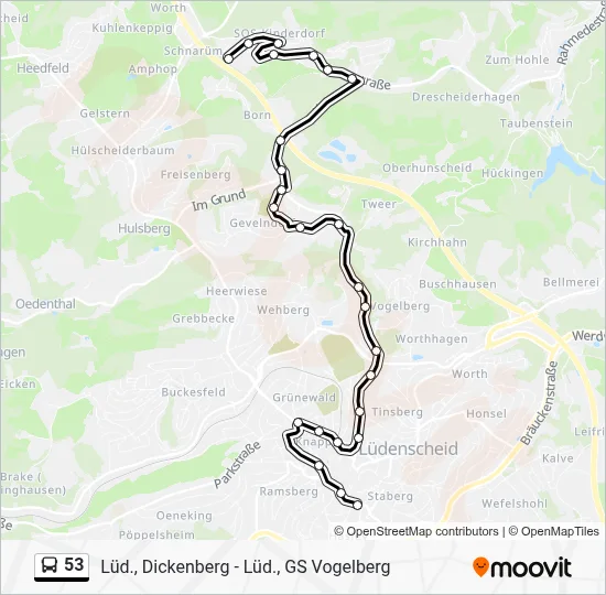53 Bus Line Map