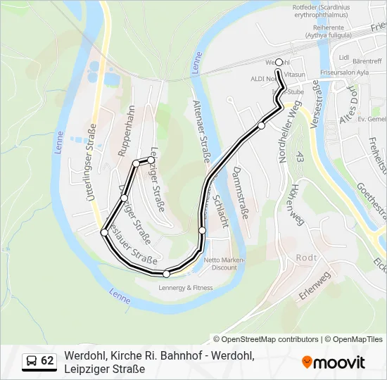 62 Bus Line Map
