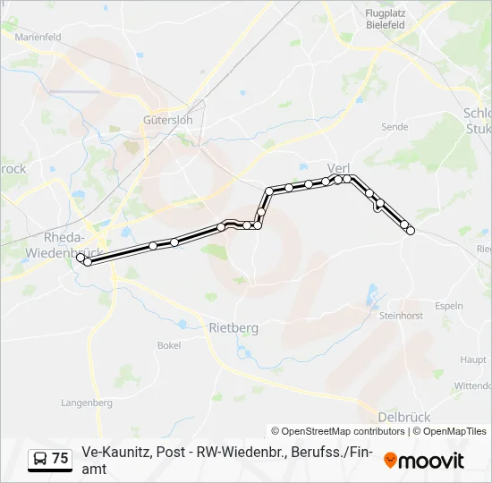 75 Bus Line Map