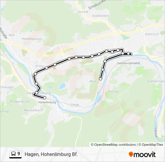 Buslinie 9 Karte