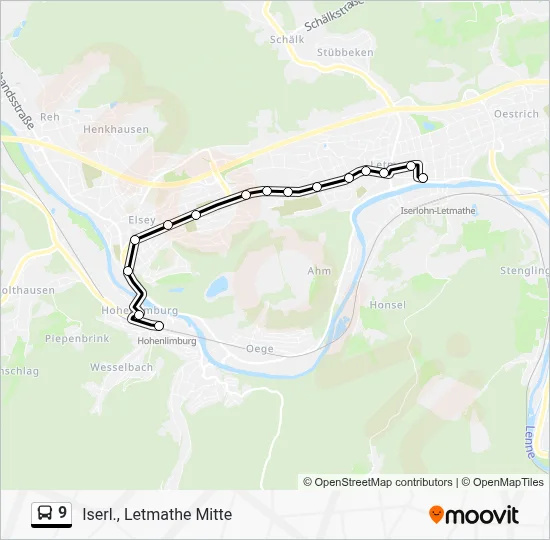 9 Bus Line Map