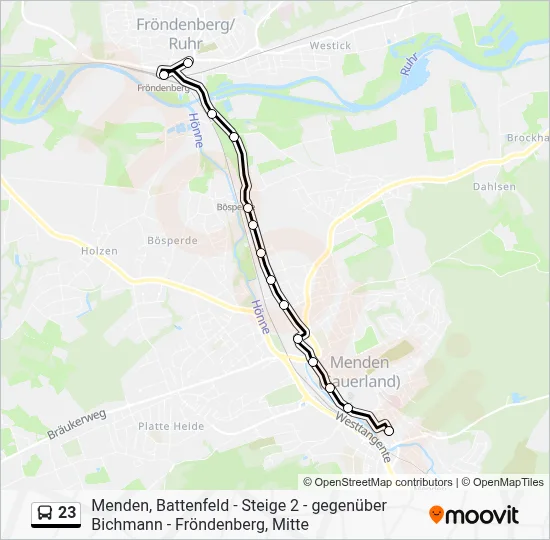23 Bus Line Map