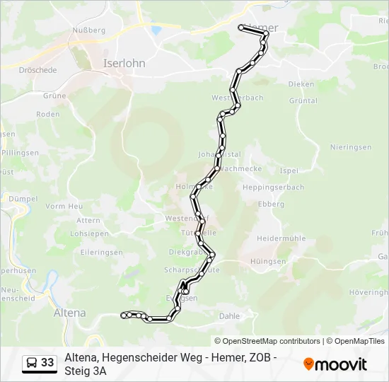33 Bus Line Map