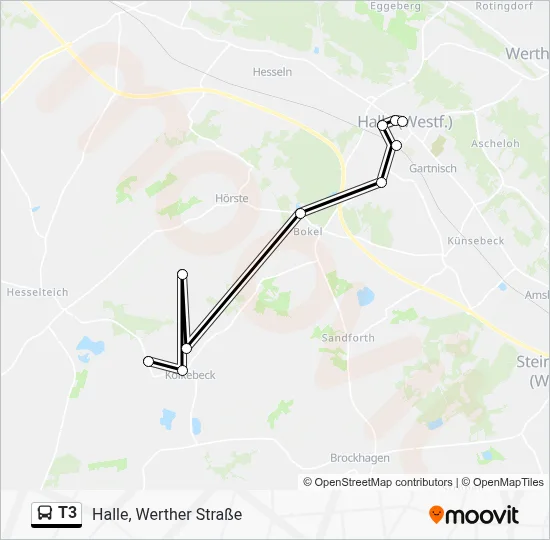 T3 Bus Line Map