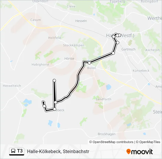 T3 Bus Line Map
